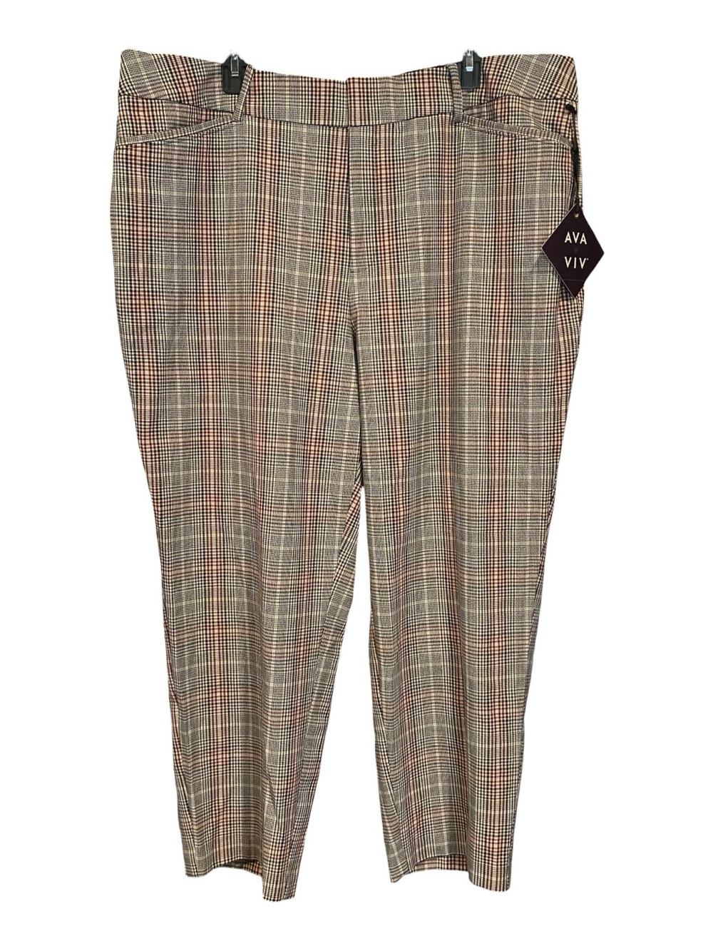 Ava and Viv Plaid Dress Work High Rise Ankle Pants Womens Plus Size 20 NWT